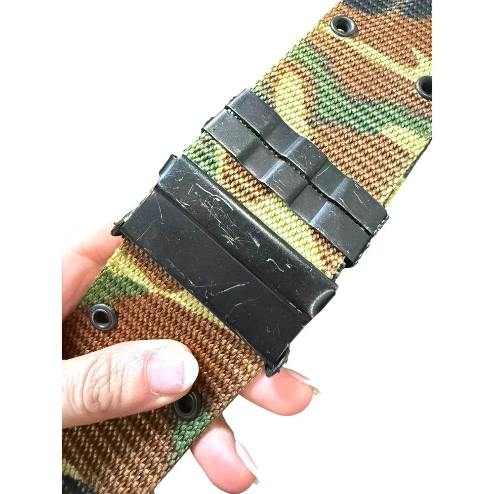 Y2K Camo Statement Belt‎ Wide Adjustable Grunge Streetwear Military Web
